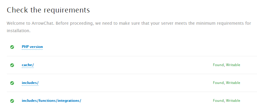 Web Installation Requirements